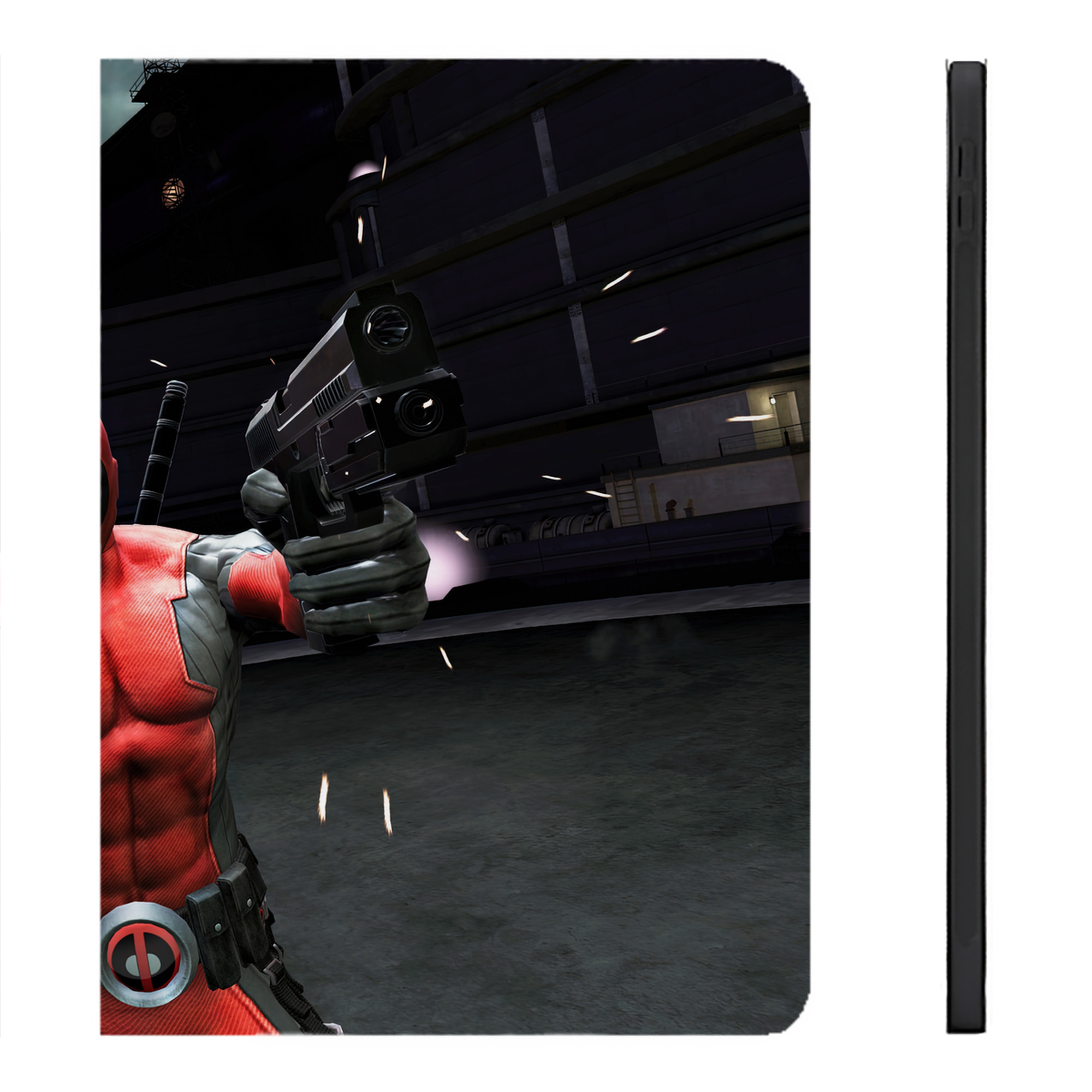 （画像用） Deadpool デッドプール IPadケース ペンホルダー付き ブックスタイルデザイン